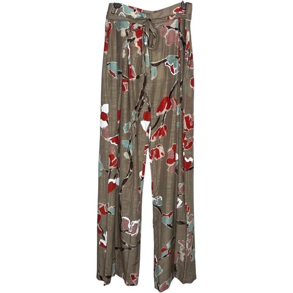 Erika Cavallini Semi Couture Wide-Leg Floral Pants Size 46 US Size 8 - Picture 6 of 6